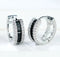 Iced Out 14K White Gold Plated Pave Black Cubic Zirconia Men Women Hoop Earrings